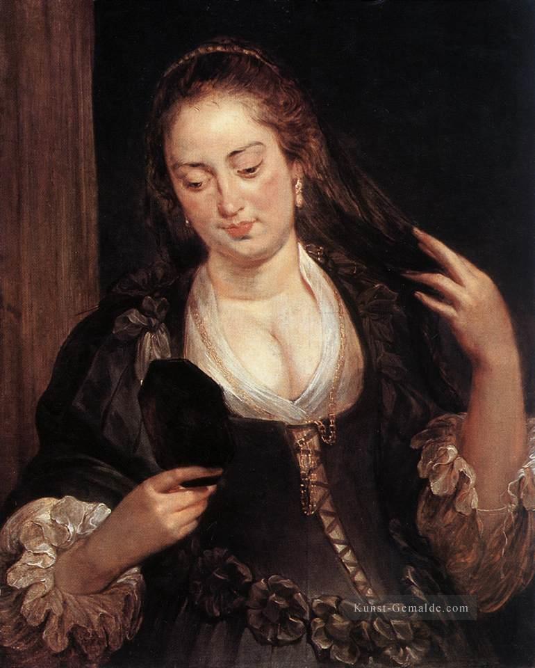Frau mit einem Spiegel Barock Peter Paul Rubens Ölgemälde